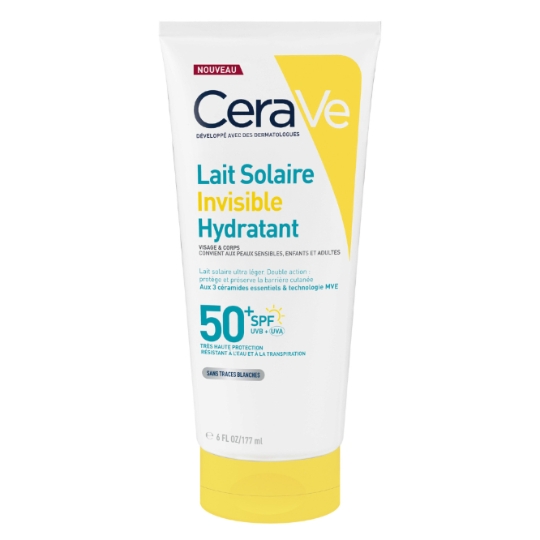 Lait Solaire Invisible Hydratant Spf 50+ Visage et Corps CERAVE