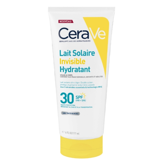 Lait Solaire Invisible Hydratant Spf 30 Visage et Corps CERAVE