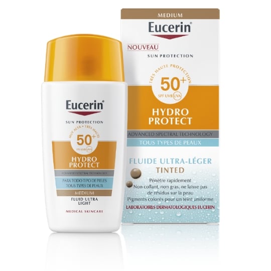 Crème solaire Teinté Medium Peau Sensible Haute Protection Spf 50+ Hydro Protect EUCERIN