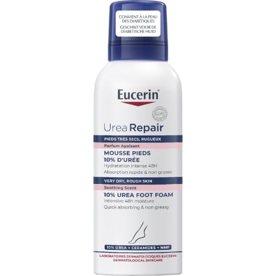 Mousse Pieds Apaisante Hydratante Régénératrice Anti-callosités UreaRepair Plus 10% Urée EUCERIN