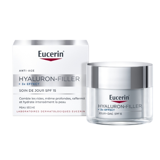 Soin Visage Hydratant Femme Peau Sèche Hyaluron-Filler Spf 15 EUCERIN
