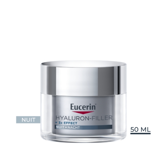 Crème de Nuit Visage Femme Anti-âge Hyaluron-Filler + 3x Effect EUCERIN