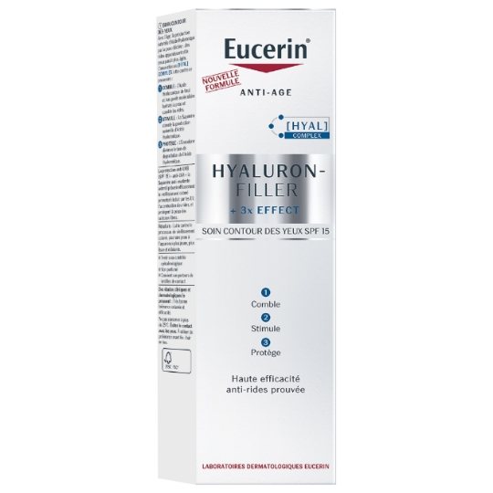 Contour des yeux Anti-Âge Anti-Rides Hydratant et Lissant Spf 15 Hyaluron-Filler EUCERIN