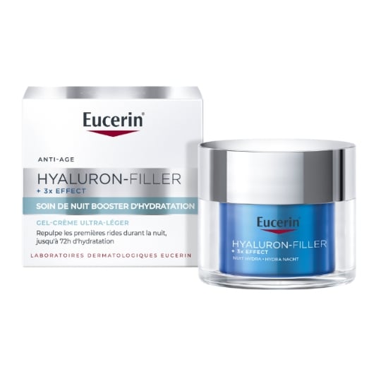 Crème de Nuit Visage Femme Booster d'Hydratation Anti-âge Hyaluron-Filler EUCERIN