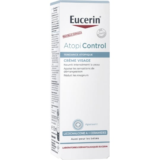 Crème Visage Peaux Réactives Sèches Atopi Control Crème Apaisante EUCERIN