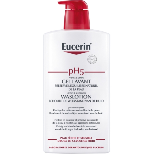 Gel douche Peau Sèche Sensible Protège et Préserve L'Équilibre Naturel Visage et Corps pH5 EUCERIN
