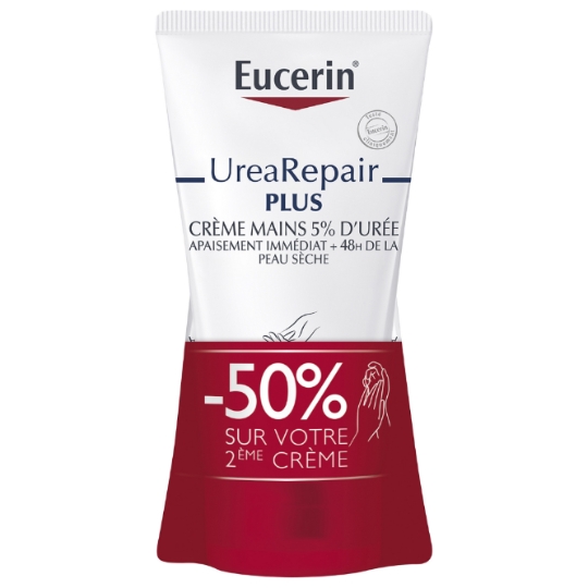 Crème Mains Apaisement Immédiat Adoucit Peaux Sèches Urée Repair Plus EUCERIN
