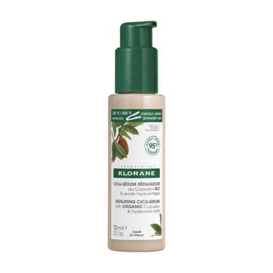 Sérum Cica Réparateur Cheveux Abîmés Thermo-protecteur au Cupuaçu Bio et Acide Hyaluronique KLORANE