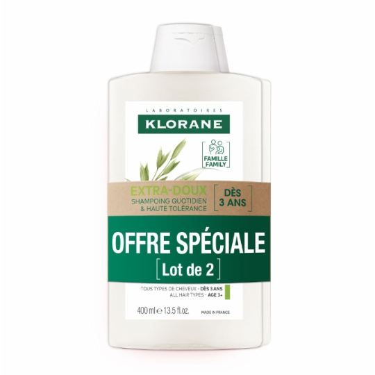 Shampooing Quotidien & Haute Tolérance à l'Avoine pour Tous Types de Cheveux Dès 3 Ans KLORANE