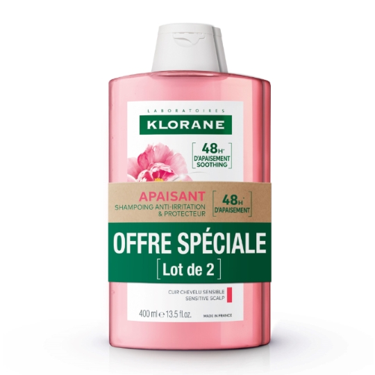 Shampooing Apaisant Anti-Irritant & Protecteur à la Pivoine pour Cuir Chevelu Sensible KLORANE