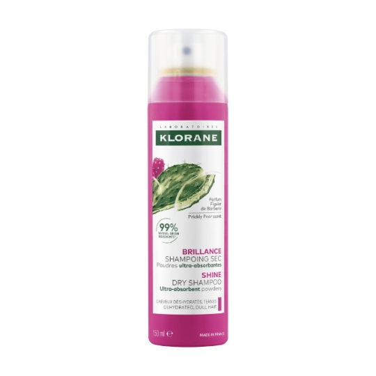 Shampooing Sec Brillance Parfum Figuier de Barbarie aux Poudres Ultra-Absorbantes pour Cheveux Déshydratés, Ternes KLORANE