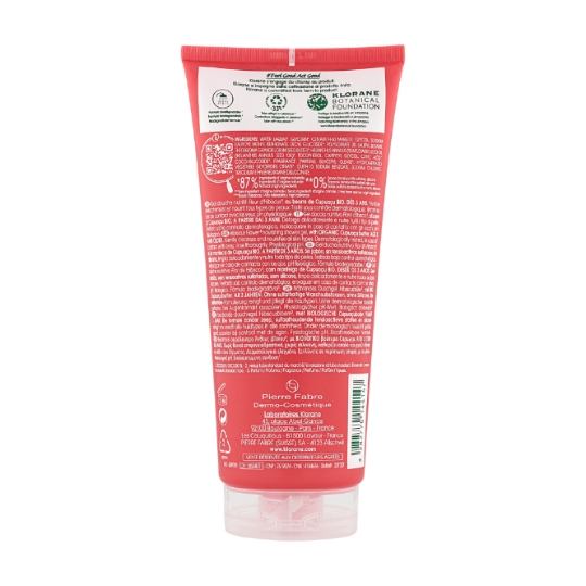 Gel douche Hydratant Au Beurre de Cupuaçu et Fleur d'Hibiscus Vegan Bio KLORANE