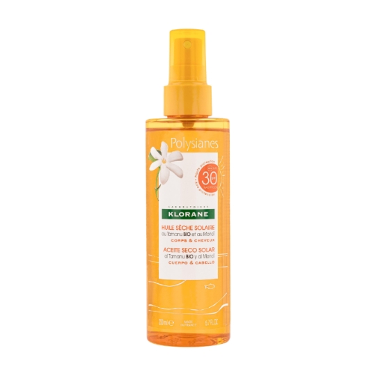 Huile solaire Corps et Cheveux Spf 30 Monoï et Tamanu KLORANE