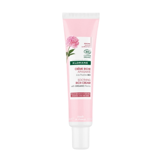 Crème Riche Apaisante Visage Femme Peau Sèche et Sensible Pivoine Bio KLORANE
