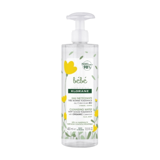 Eau nettoyante bébé au Calendula apaisant Sans rinçage KLORANE