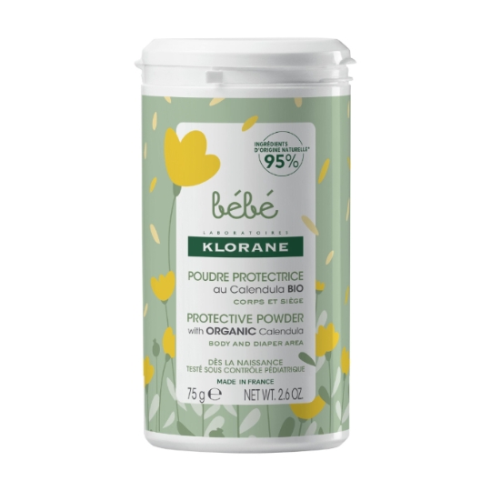 Poudre Protectrice Protectrice Corps Et Siège Au Calendula Bio Dès La Naissance Testée Sous Contrôle Pédiatrique 95% D'origine Naturelle KLORANE