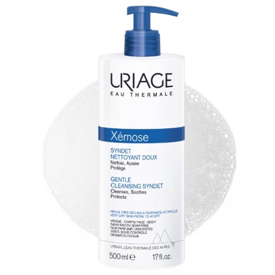 Gel douche Corps Peaux Très Sèches ou à Tendance Atopique Nettoyant Doux Xémose Syndet URIAGE