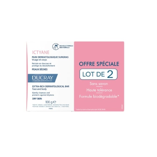 Savon Solide Surgras Dermatologique Peau Sèche Ictyane DUCRAY