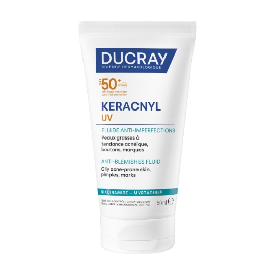 Crème Solaire Peaux Grasses Anti-Imperfection Fluide SPF50+ Keracnyl UV DUCRAY