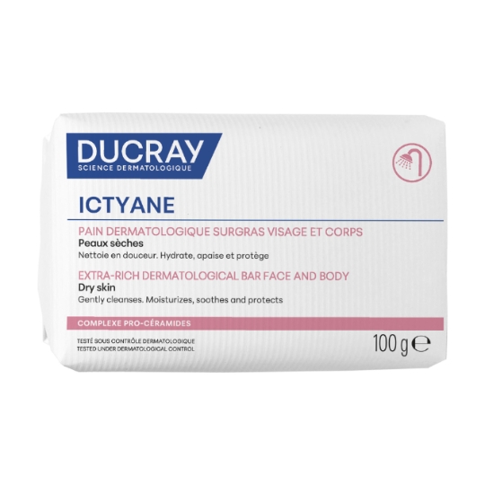 Savon Solide Corps Peaux Sèches et Fragiles Ictyane Surgras DUCRAY