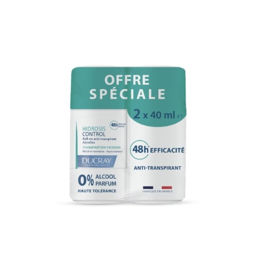 Déodorant Roll-on Femme Anti-transpirant Efficacité 48h 0% Alcool Hidrodis Control DUCRAY