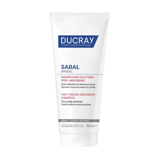 Shampoing Usage Quotidien Cheveux Gras Sébo-Absorbant Purifiant Argile Sabal Argeal DUCRAY