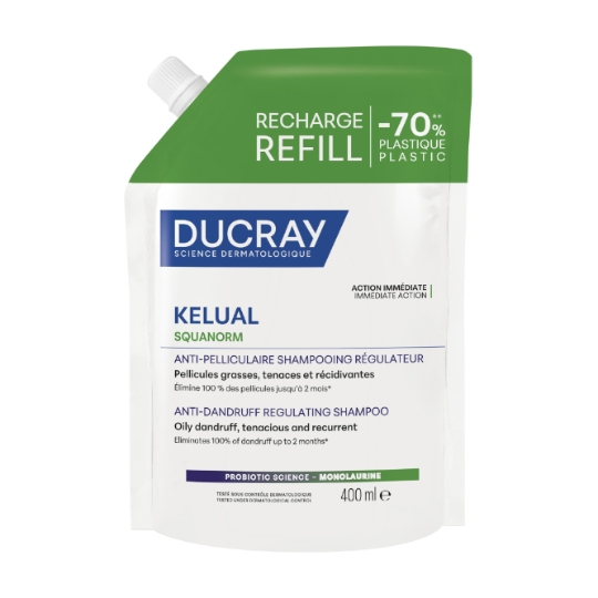 Shampoing Cheveux Gras Antipelliculaire Régulateur Monolaurine Squanorm DUCRAY
