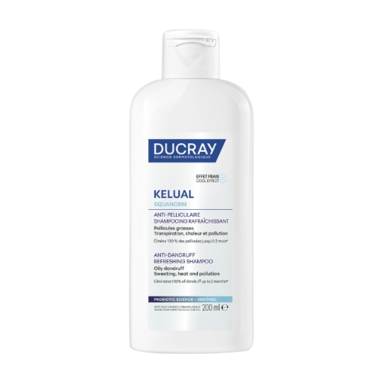 Shampoing Rafraîchissant Pellicules Grasses Anti-Pelliculaire Probiotic Kelual Squanorm DUCRAY