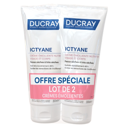 Crème Ictyane Emolliente Nutritive Visage et Corps pour Peaux Séches et Très Sèches DUCRAY