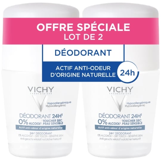 Déodorant Roll-on Femme Anti-Odeurs Efficacité 24h Toucher Sec Sans Sels D'Aluminium VICHY LABORATOIRES