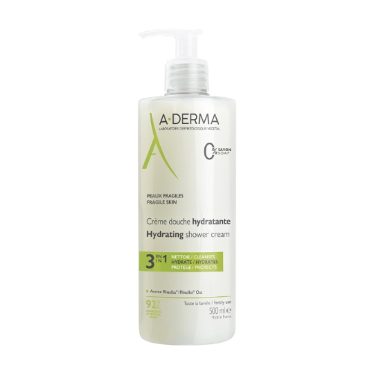 Crème de douche Visage Corps Cheveux Peaux Fragiles Hydratante 3 en 1 A-DERMA