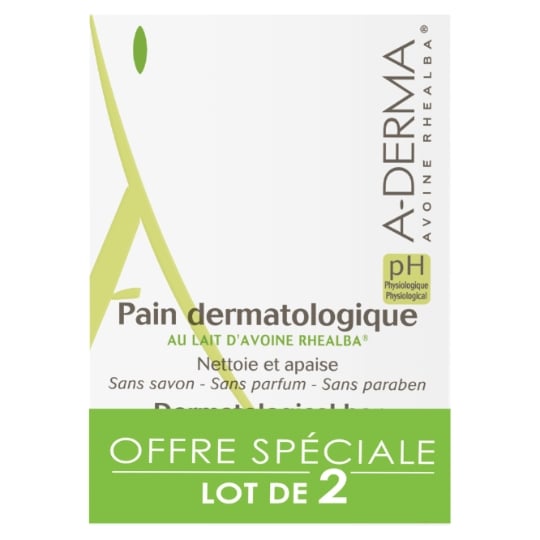 Savon Solide Corps Dermatologique au Lait d'Avoine Rhealba Peaux Fragiles et Sensibles A-DERMA