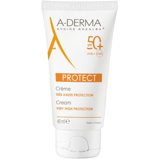 Crème solaire Toutes Types de Peaux Haute Protection Spf 50+ Non Collant Résistant à l'Eau A-DERMA