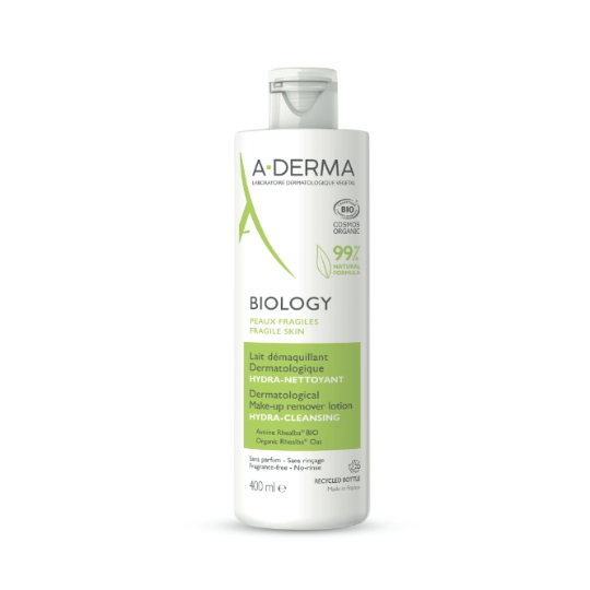 Lait démaquillant Visage Yeux Peau Fragile Hydratant Nettoyant Biology A-DERMA