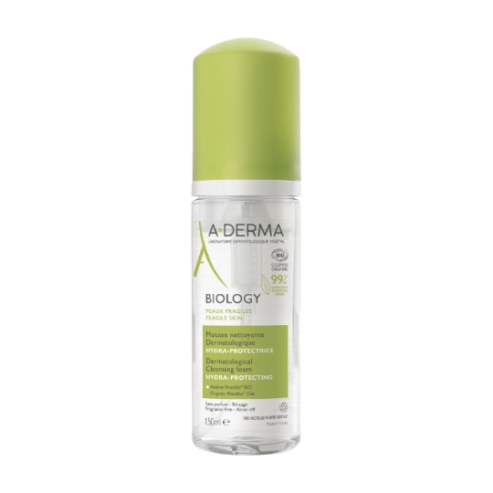 Mousse Visage Peau Fragile Démaquillante Hydra-Protectrice Biologie A-DERMA