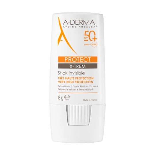 Crème solaire Stick Zones Sensibles Très Haute Protection Spf 50+ Résistant à l'Eau A-DERMA