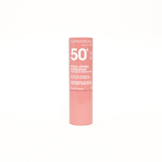 Stick à Lèvres Hydratant Très Haute Protection Spf 50+ au Beurre de Mangue & Huile de Framboise Bio ALPHANOVA DAILY SUN