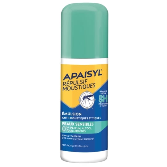 Anti-moustiques Répulsif Peaux Sensibles Efficacité Zones Tempérées et Tropicales APAISYL