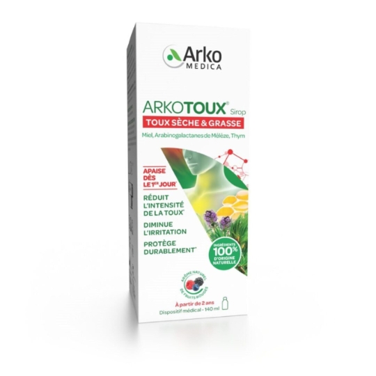 Sirop Activox Toux Sèche & Grasse Arôme Naturel de Fruits Rouges à Partir de 2ans ARKOMEDICA