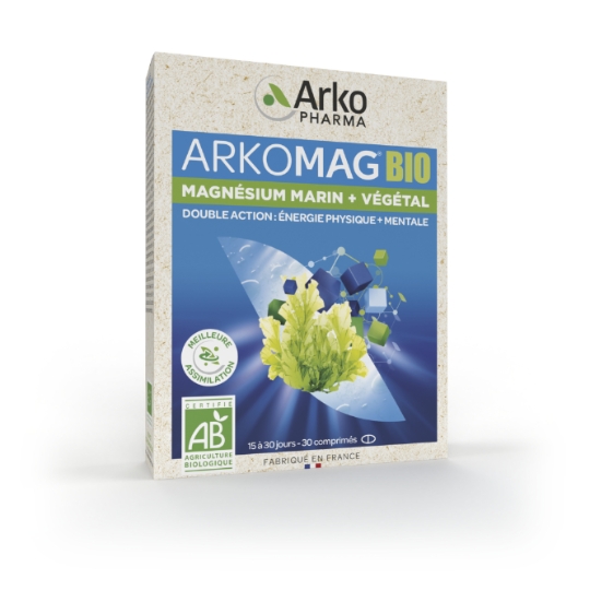 Complément alimentaire Vitalité Double Action Magnésium Marin Végétal Bio ARKOPHARMA
