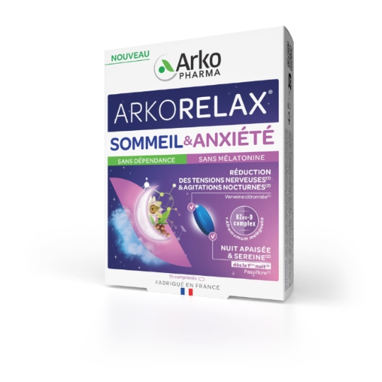 Compléments Alimentaires Sommeil Anxiété Sans Dépendance Sans Mélatonine Réduction Tensions Nerveuses Agitations Nocturnes Nuit Apaisée Sereine ARKOPHARMA