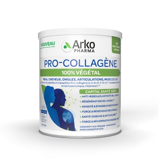 Pro-Collagène 100% Végétal Peau Cheveux Ongles Articulations Muscles Os ARKOPHARMA
