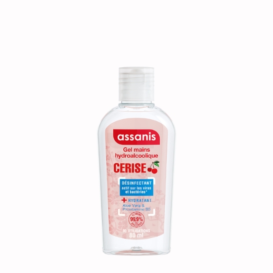 Gel Hydroalcoolique Désinfectant Hydratant Cerise Aloe Vera et Provitamine B5 ASSANIS