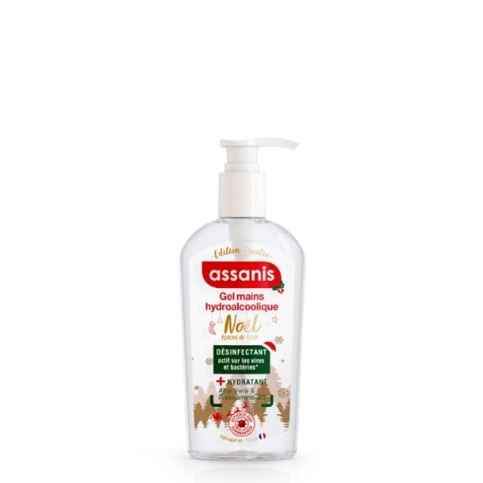 Gel Hydroalcoolique Désinfectant Hydratant Épicé Noël Aloe Vera et Provitamine B5 ASSANIS