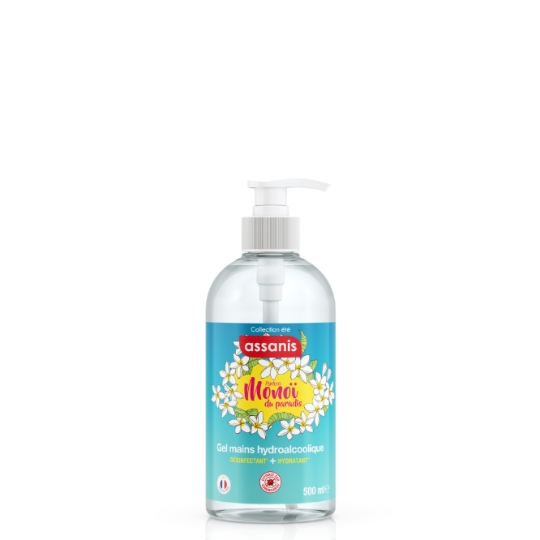 Gel Hydroalcoolique Parfum Monoï du Paradis Aloe Vera et Provitamine B5 ASSANIS
