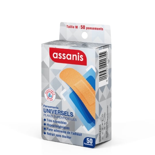 Pansements Universels Plaies Superficielles Resistants à l'Eau ASSANIS