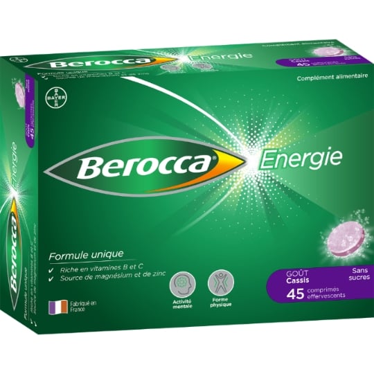 Complément alimentaire Vitalité Énergie Cassis Sans Sucres Effervescent BEROCCA