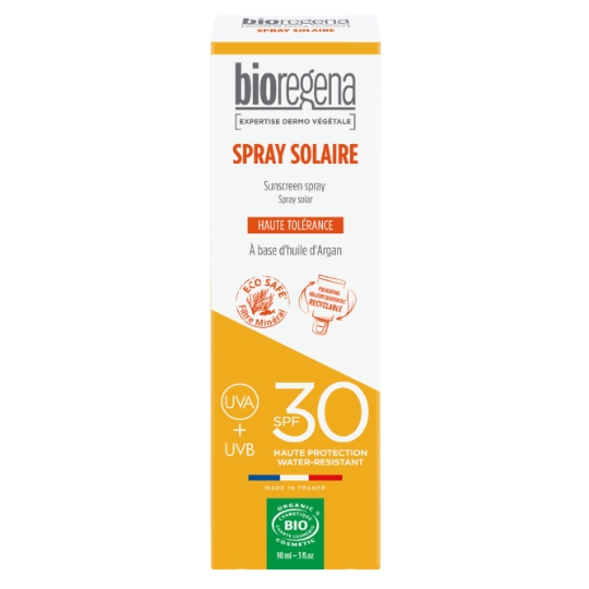 Crème solaire Spray Visage et Corps Hypoallergénique Spf 30 Bio BIOREGENA