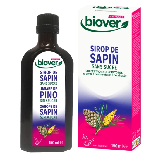 Sirop Adoucit la Gorge et Apaise les Voies Respiratoires Sapin Sans Sucre Bio BIOVER