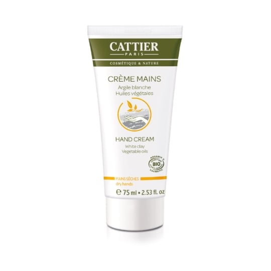 Crème Mains Sèches Hydratante et Réparatrice Argile Blanche et Huiles Végétales Bio CATTIER
